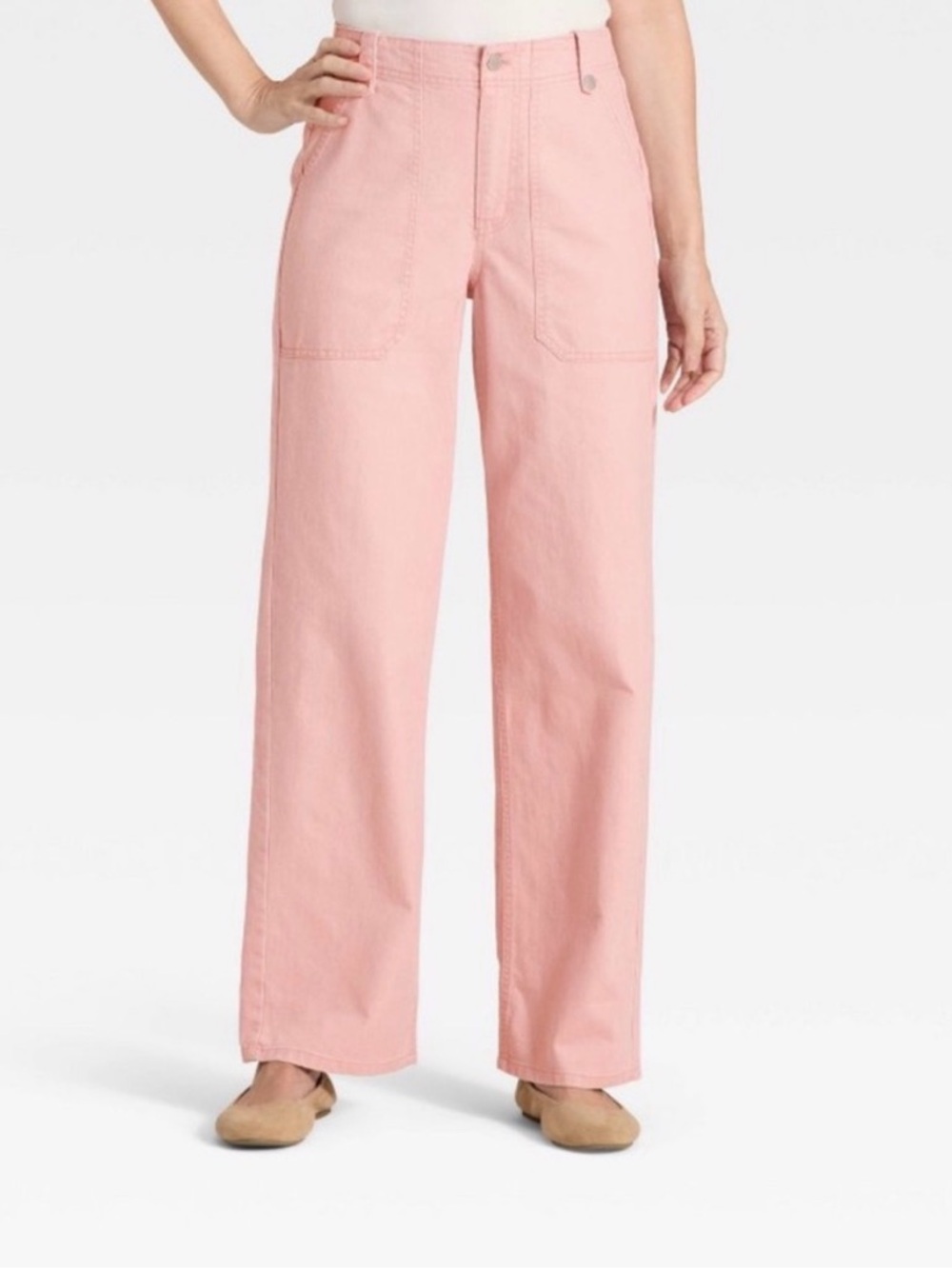 Universal Thread Mid-Rise Straight Leg Cargo Pants / Pink / Size 4